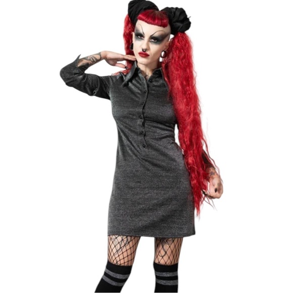 NWT Killstar Diana Glitter Mini Dress - Picture 1 of 8